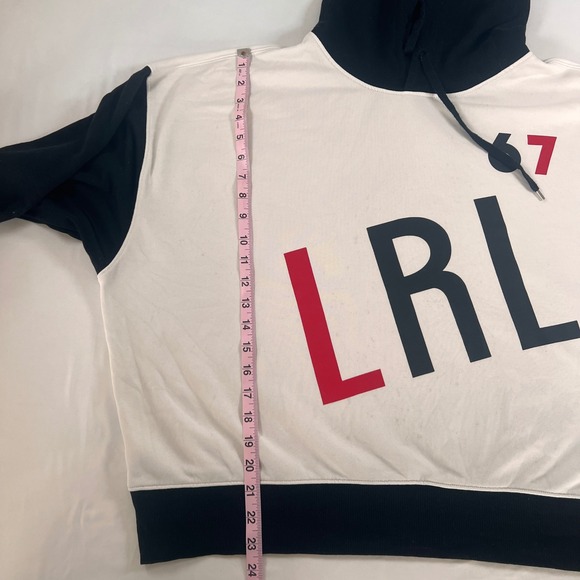 Lauren Ralph Lauren LRL 67 Colorblock Hoodie Womens XL White Red Black - Picture 7 of 7